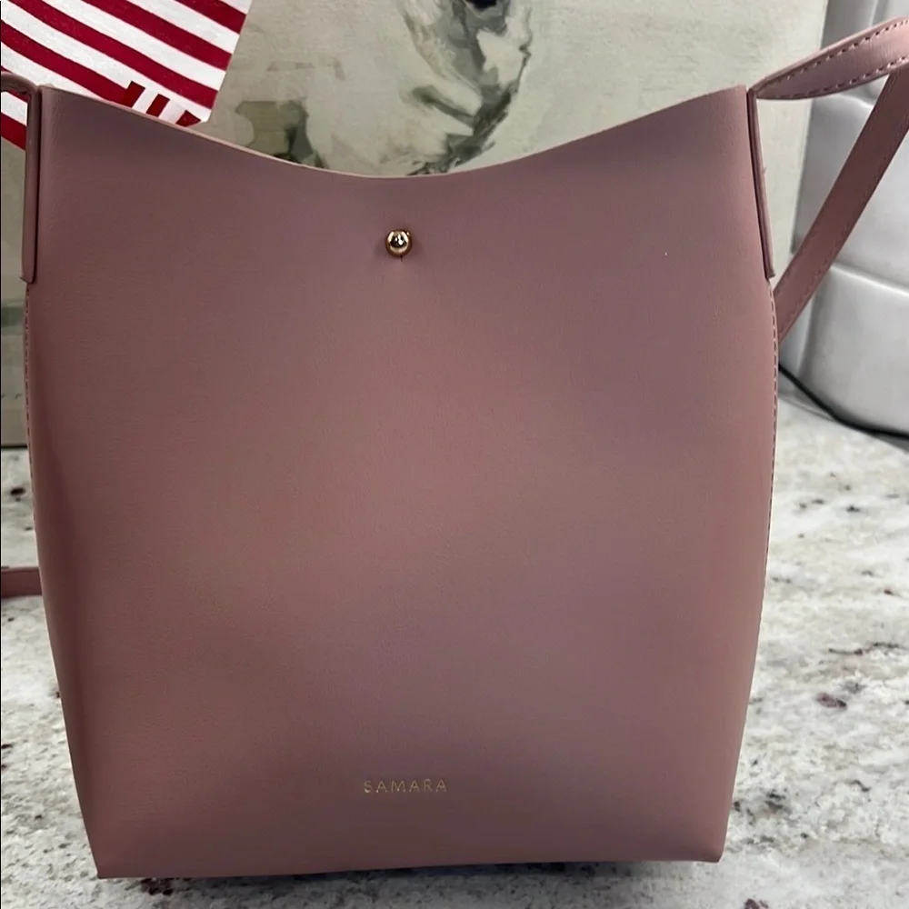 Samara Pink Crossbody Bag with Minimalist Design- Vegan Leather